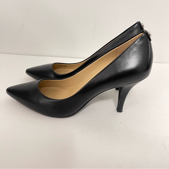 MICHAEL KORS Dorothy Black Leather Pumps Pointed Toe High Heels US Size 10 - Picture 3 of 7